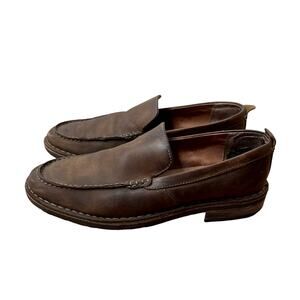 Clarks Men's 10 Classic $199 Leather Loafers Dress Comfort Slip On Shoes Brown